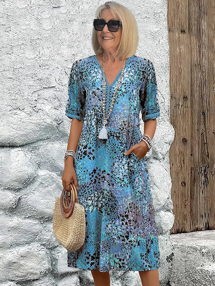 Ravina | Floral, Comfortable & Elegant Long Sleeve Midi Dress for Women 2