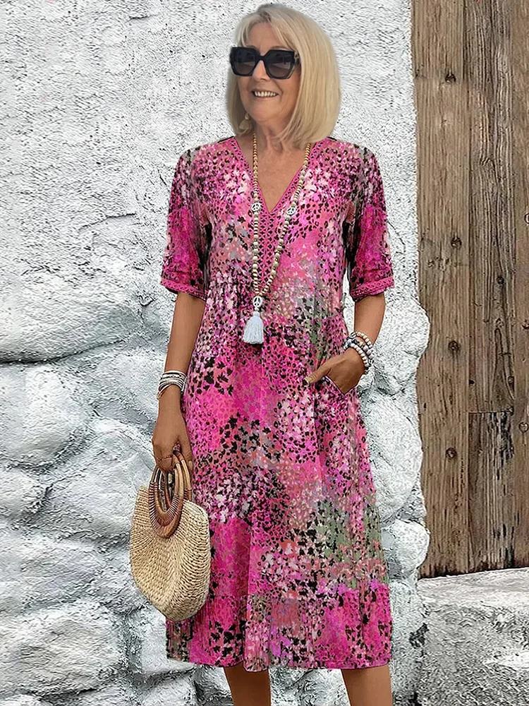 Ravina | Floral, Comfortable & Elegant Long Sleeve Midi Dress for Women 3