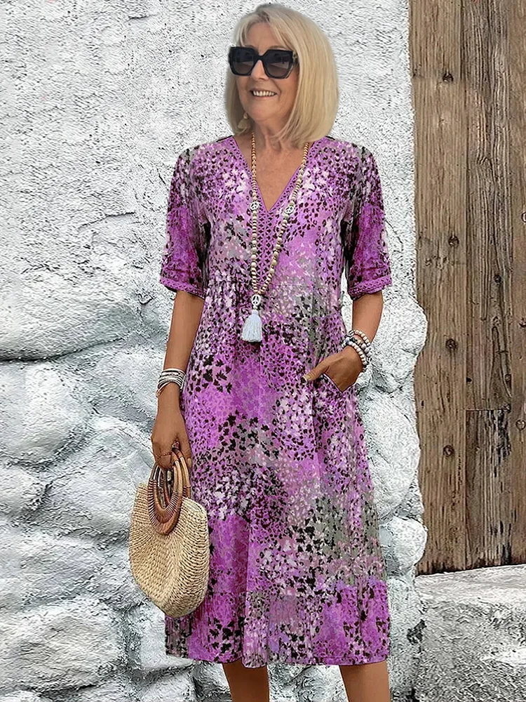 Ravina | Floral, Comfortable & Elegant Long Sleeve Midi Dress for Women 4