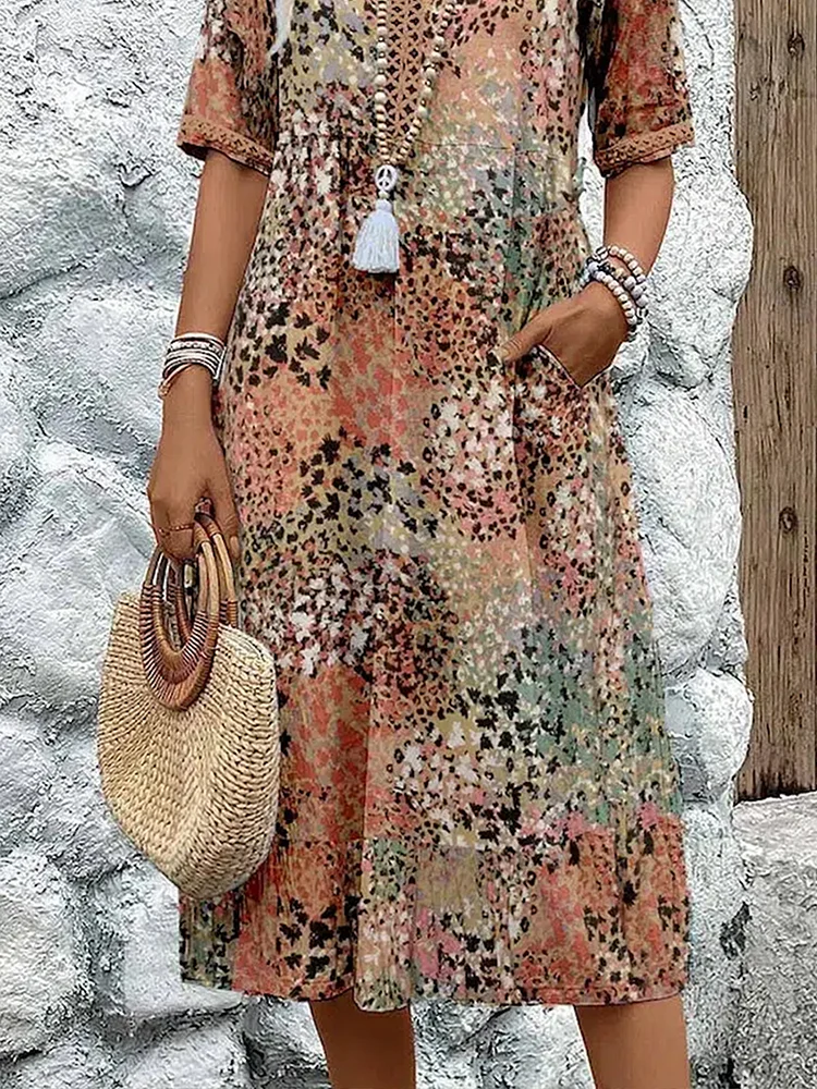 Ravina | Floral, Comfortable & Elegant Long Sleeve Midi Dress for Women 7