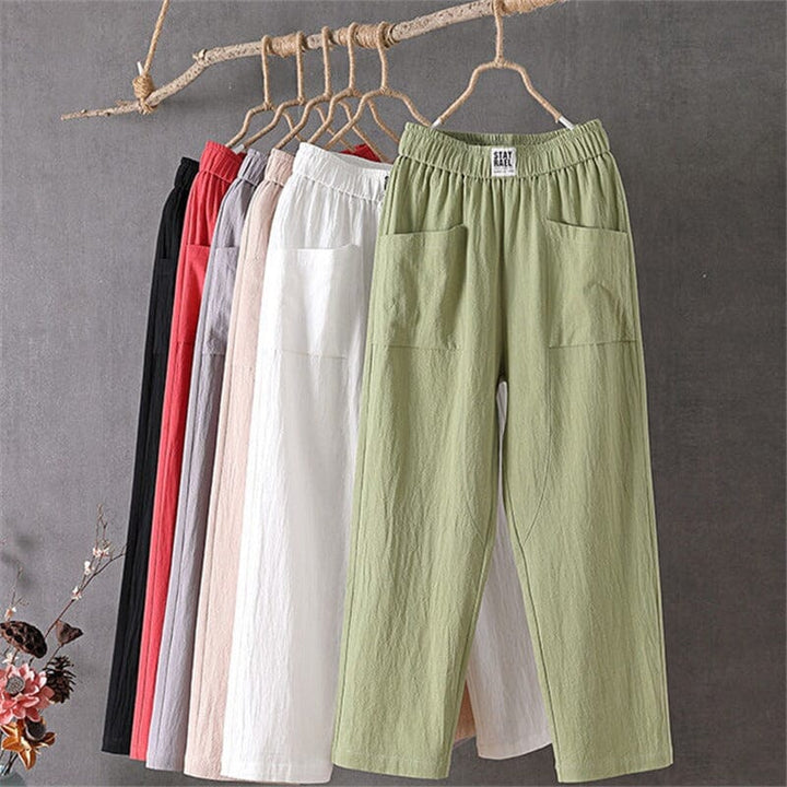 Rebecca | White Linen Women's Trousers 3