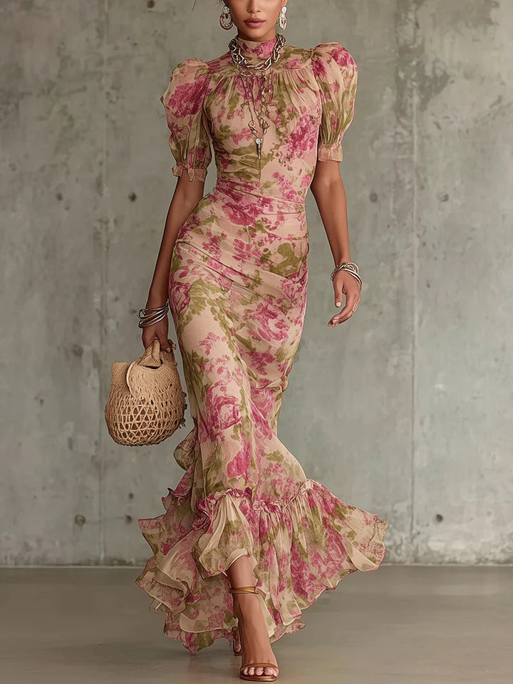 Rosa | Floral Maxi Dress with Sleeves – Elegant, Flowy Long Dress for Women 0