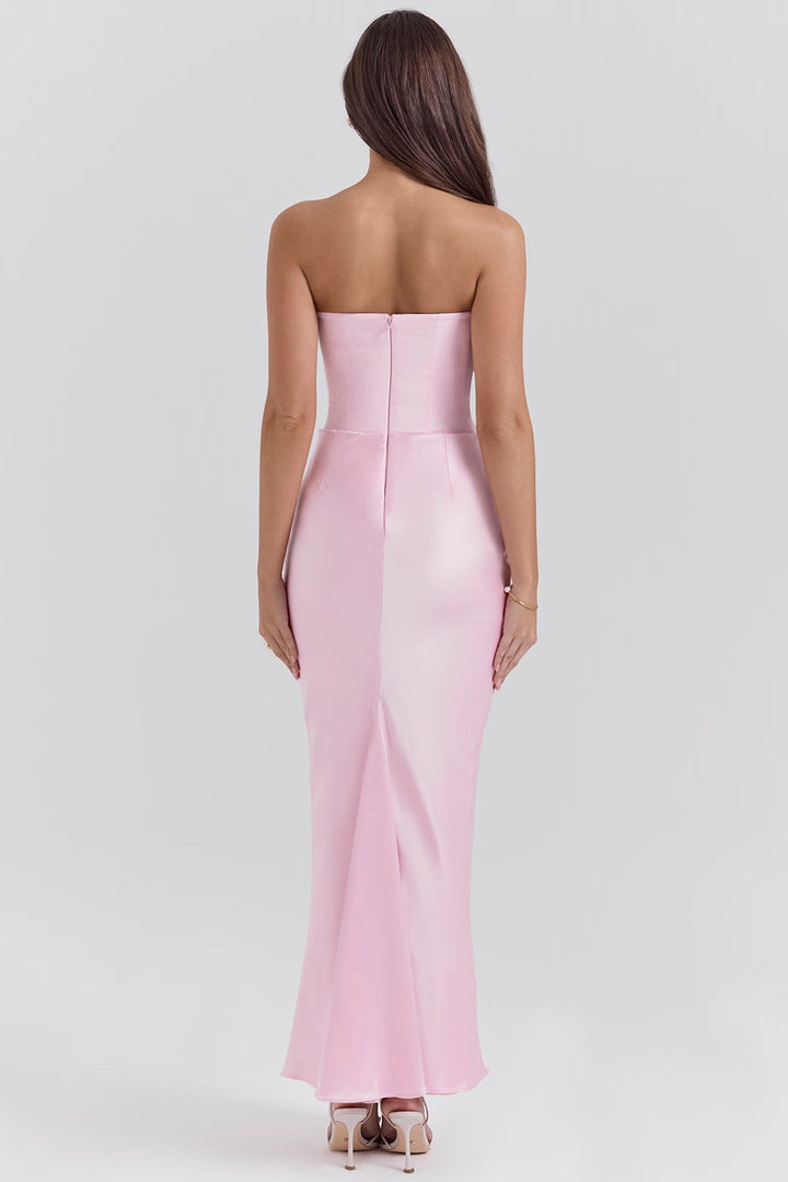 Ruby | Satin Maxi Dress for Women - Elegant Strapless Long Dress 6