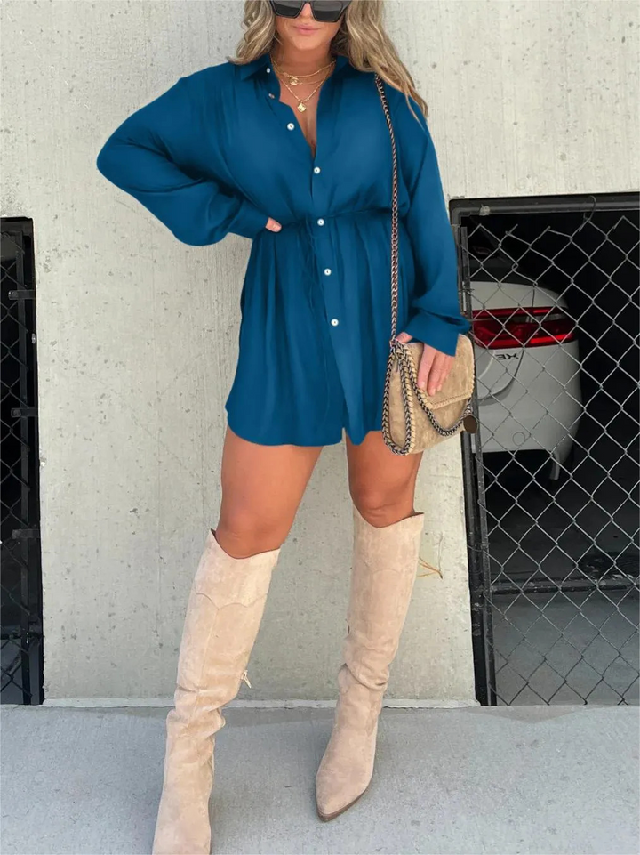 Ruby | Trendy satin romper dress 14
