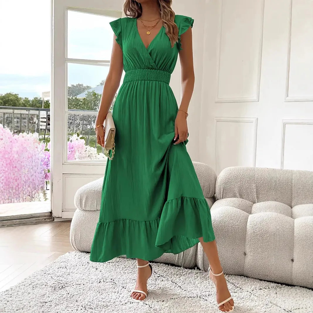 Sarah | Elegant and Versatile V-Neck Ruffle Maxi Dress 4