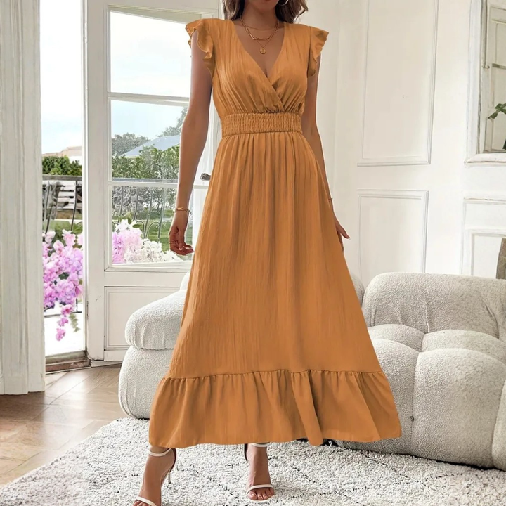Sarah | Elegant and Versatile V-Neck Ruffle Maxi Dress 7