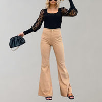 Jasper| Pantaloni a Zampa in Velluto a Coste alla Moda