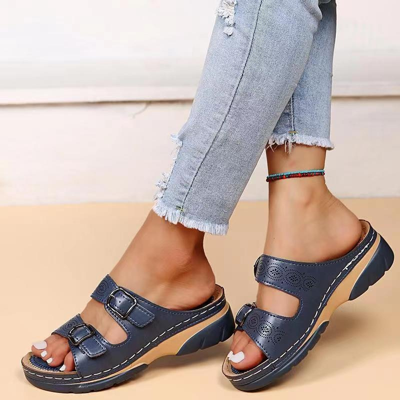 Saren | Women's Mules Open Toe Adjustable Buckles Comfortable Fit 5