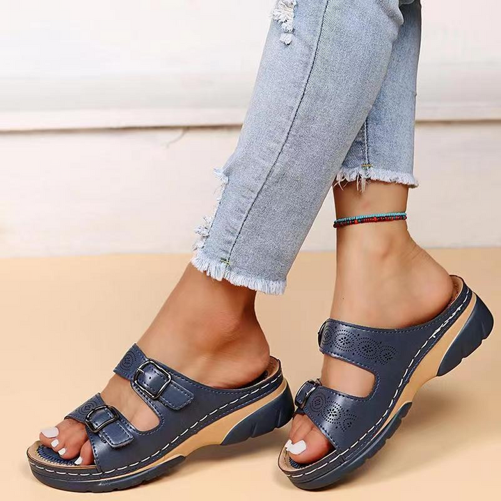 Saren | Women's Mules Open Toe Adjustable Buckles Comfortable Fit 5