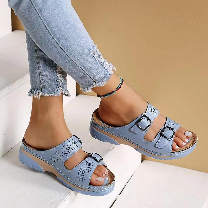 Saren | Women's Mules Open Toe Adjustable Buckles Comfortable Fit 6