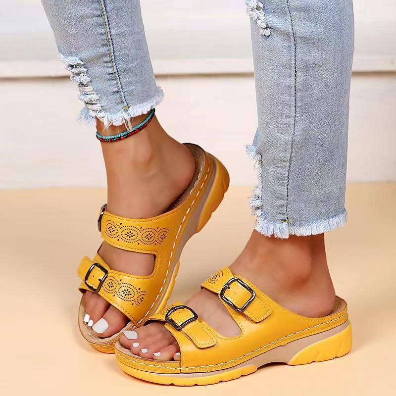 Saren | Women's Mules Open Toe Adjustable Buckles Comfortable Fit 7