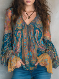 Isabella | Elegante und fließende Paisley-Chiffon-Bluse