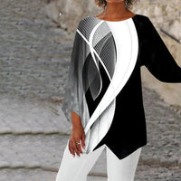 Melanie | Bold and Stylish Geometric Asymmetric Tunic Tops