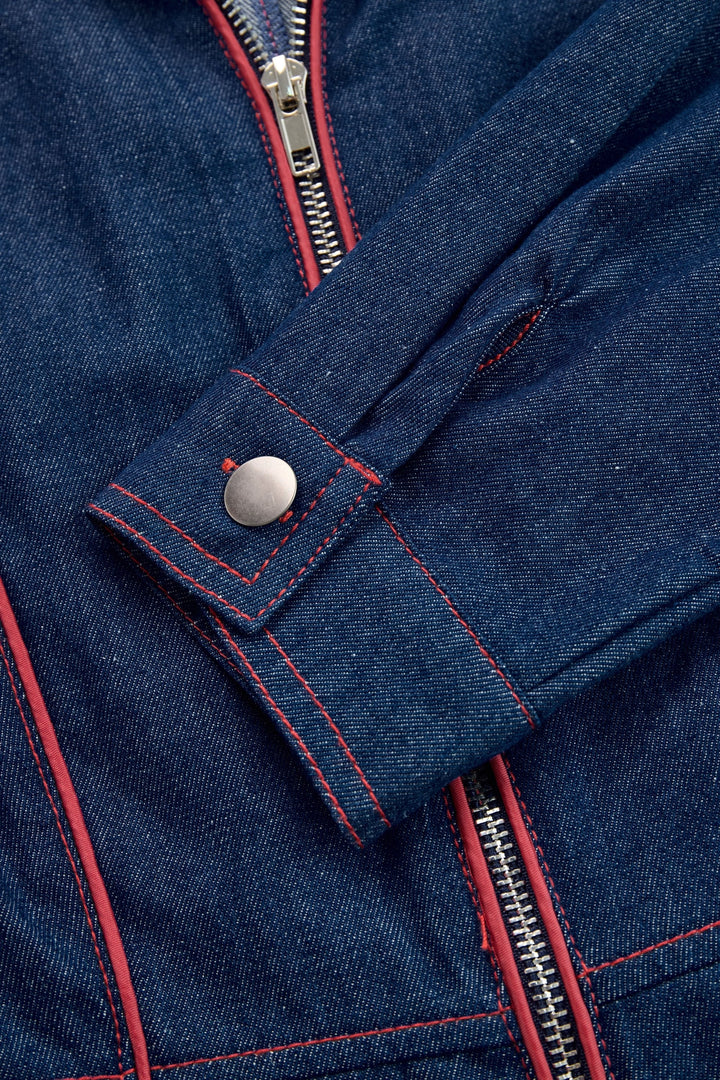 Scarlett | Polished And Chic Zip-Front Denim Jumpsuit 7