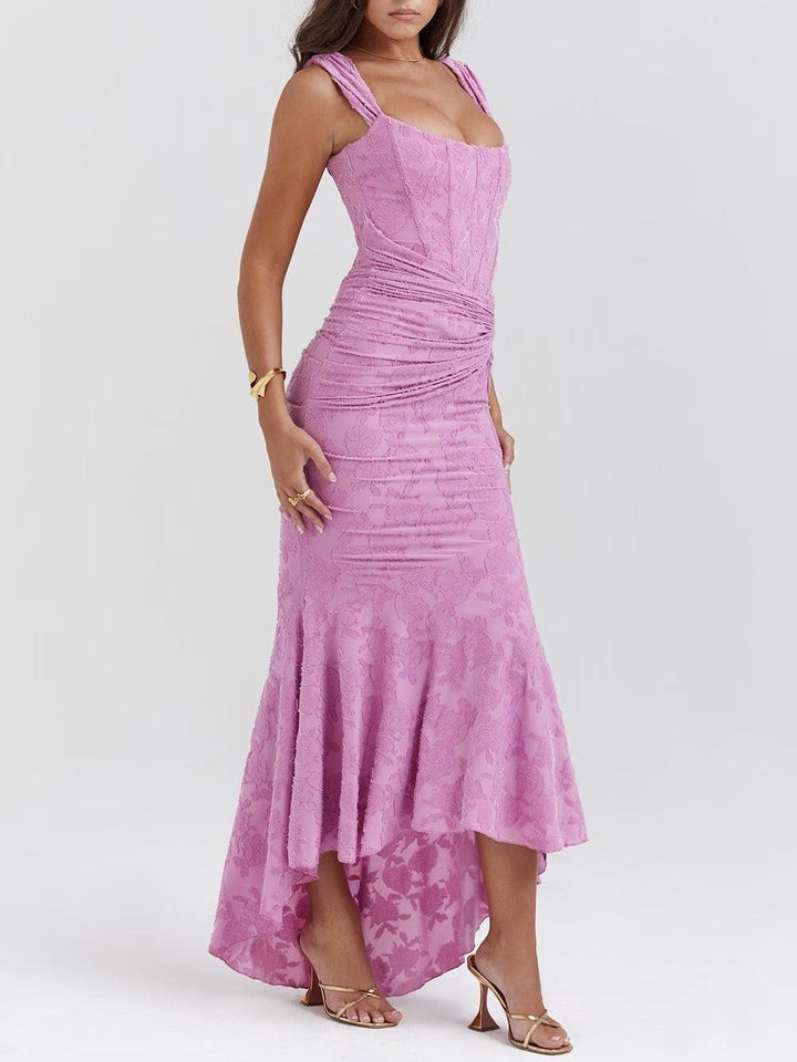 Seraphina | Sophisticated Corset Jacquard Lace Mermaid Dress 9