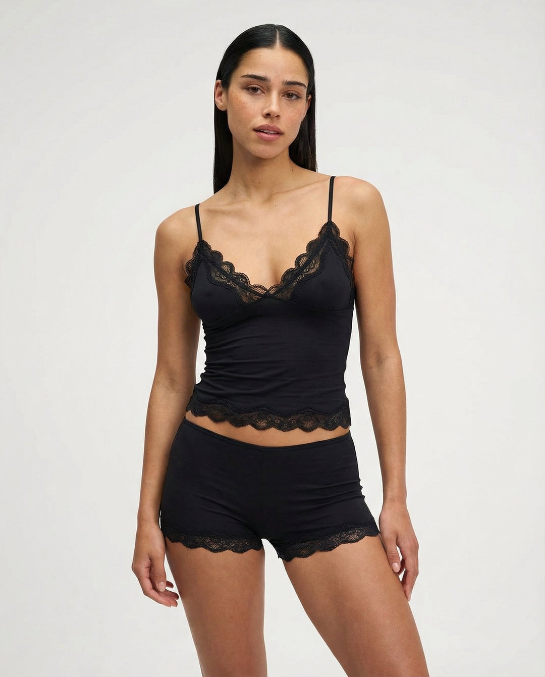 Serena | Soft & Elegant Women's Loungewear Set - Comfortable Lace Cami & Matching Shorts 0