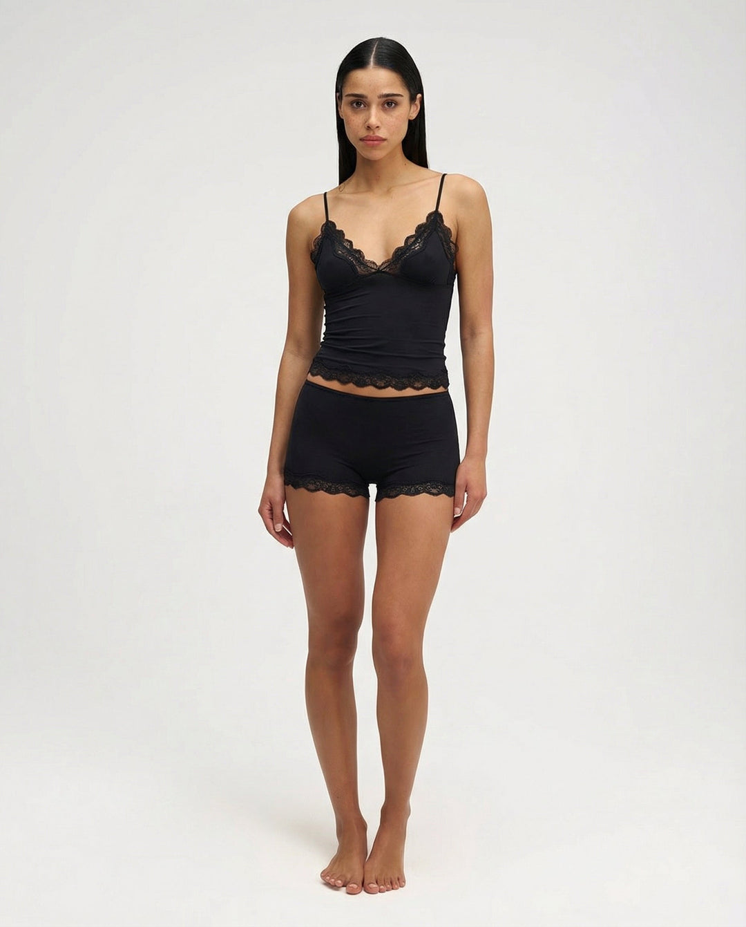 Serena | Soft & Elegant Women's Loungewear Set - Comfortable Lace Cami & Matching Shorts 2