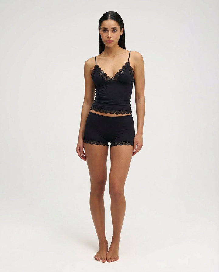 Serena | Soft & Elegant Women's Loungewear Set - Comfortable Lace Cami & Matching Shorts 2