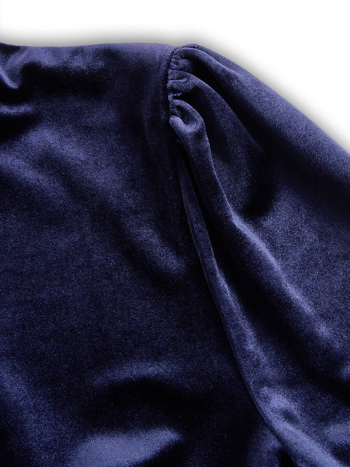 Sibella | Velvet Midi Dress Long Sleeve Elegant Winter Fit 6