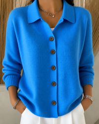 Julia | Elegant Button Collar Knit Cardigan For Women