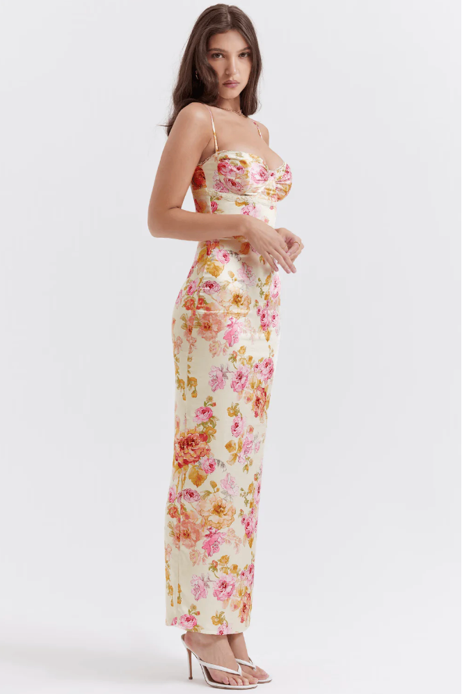 Sienna | Romantic Floral Wedding Guest Dress with Spaghetti Straps 4