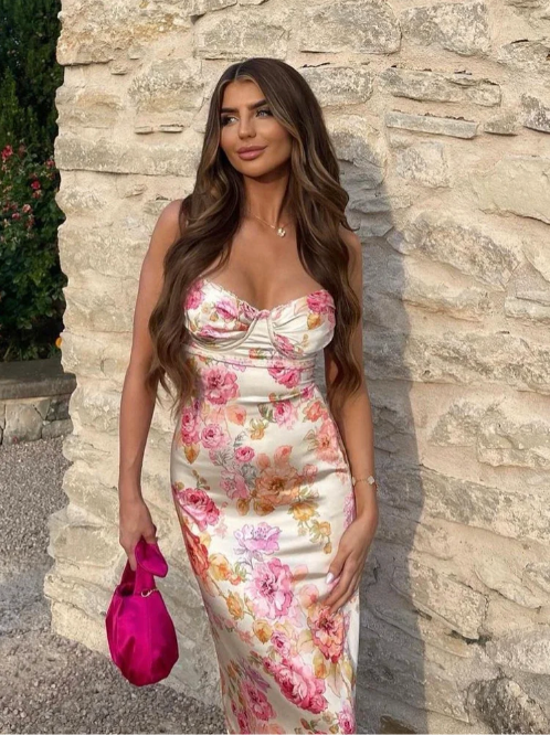 Sienna | Romantic Floral Wedding Guest Dress with Spaghetti Straps 5