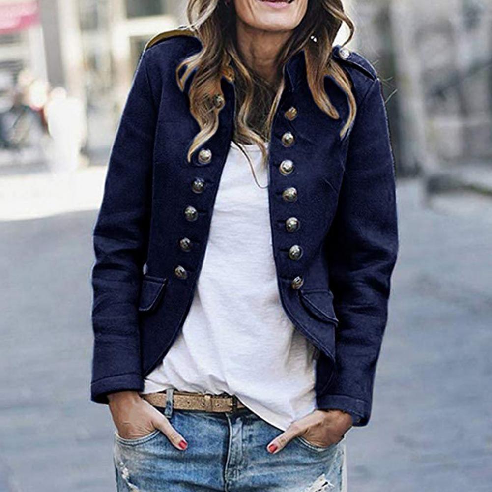 Sienna | Women's Blazer Elegant Gray Stand-Up Collar Everyday Style 2