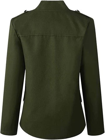 Sienna | Women's Blazer Elegant Gray Stand-Up Collar Everyday Style 6