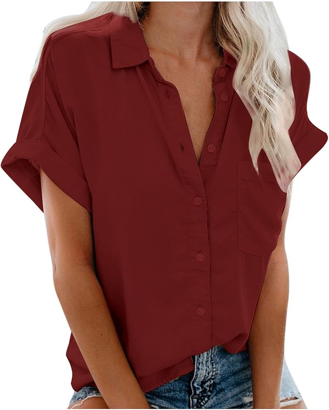 Sofia | Women's Burgundy Shirt Blouse 0