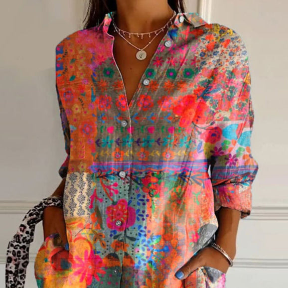 Sophia | Floral Long Sleeve Blouse Summer Top 2