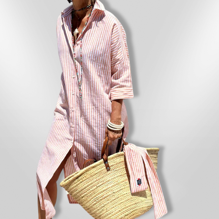 Summer | Striped shirt dress 0