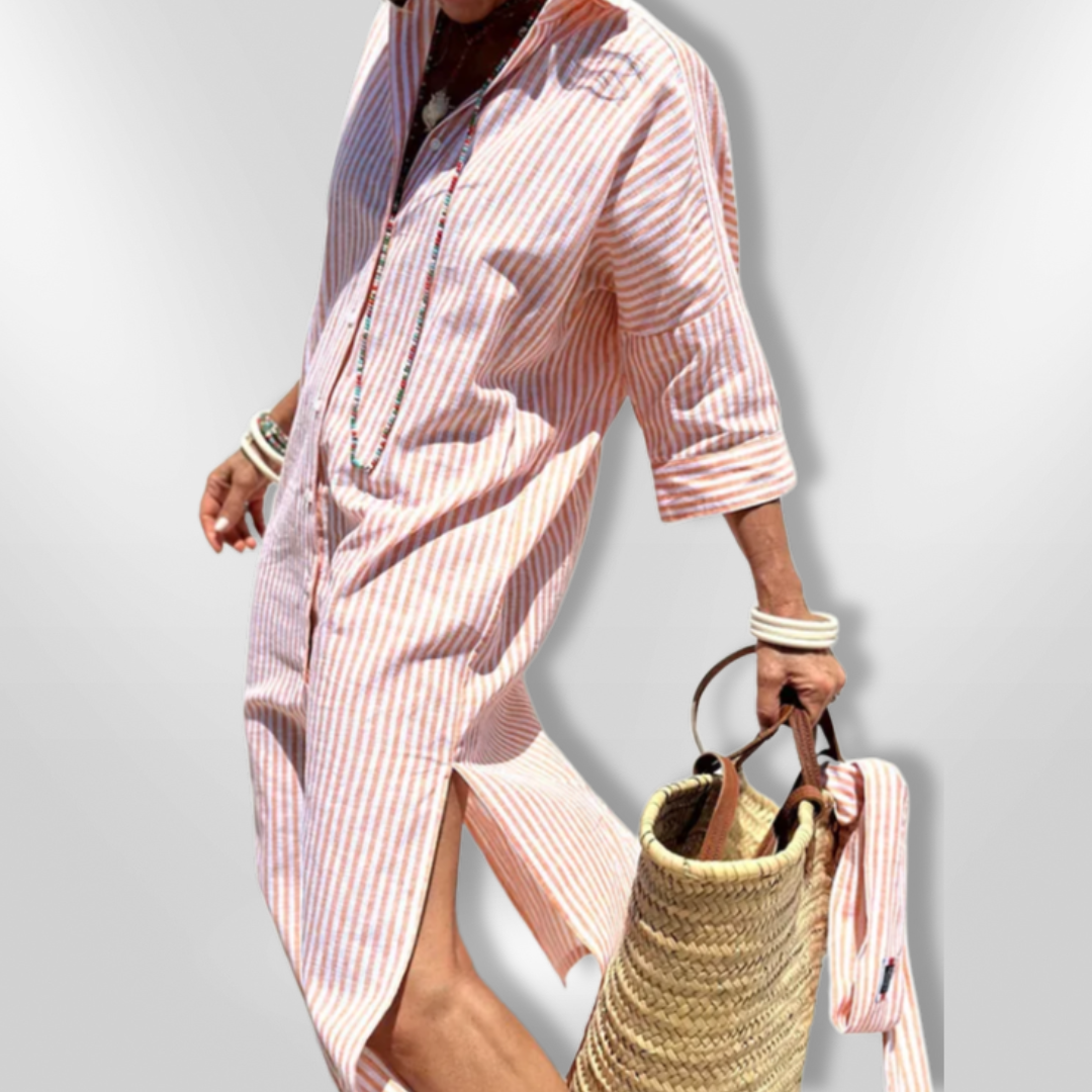 Summer | Striped shirt dress 1