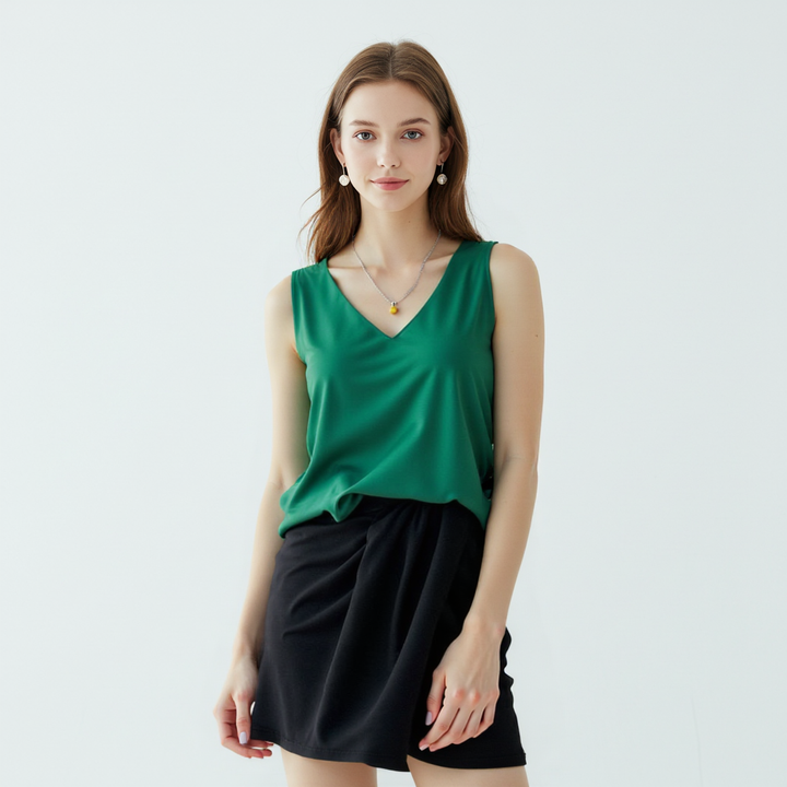 Talia | White Tank Top Elegant Summer Regular Fit Soft Breathable 1