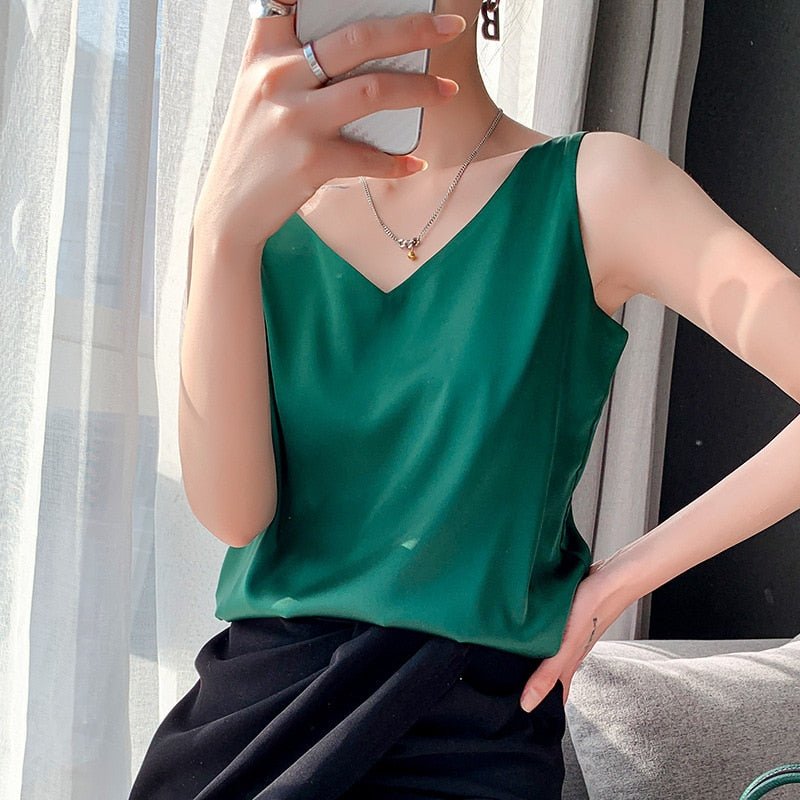Talia | White Tank Top Elegant Summer Regular Fit Soft Breathable 2