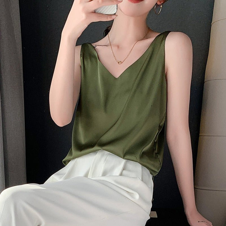 Talia | White Tank Top Elegant Summer Regular Fit Soft Breathable 3