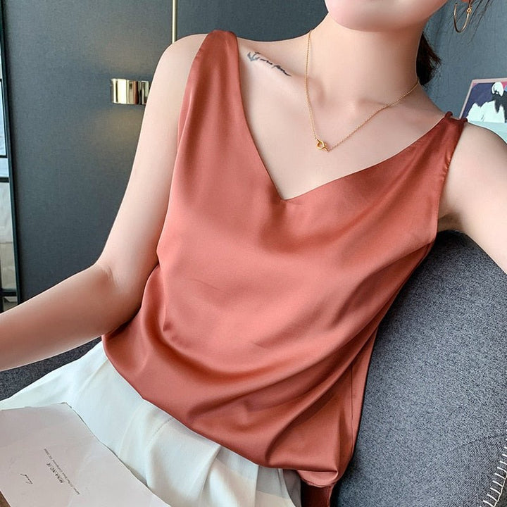 Talia | White Tank Top Elegant Summer Regular Fit Soft Breathable 4