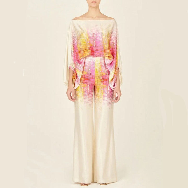 Taylah | Off-Shoulder Lantern Sleeves Two-Piece Summer Set 11