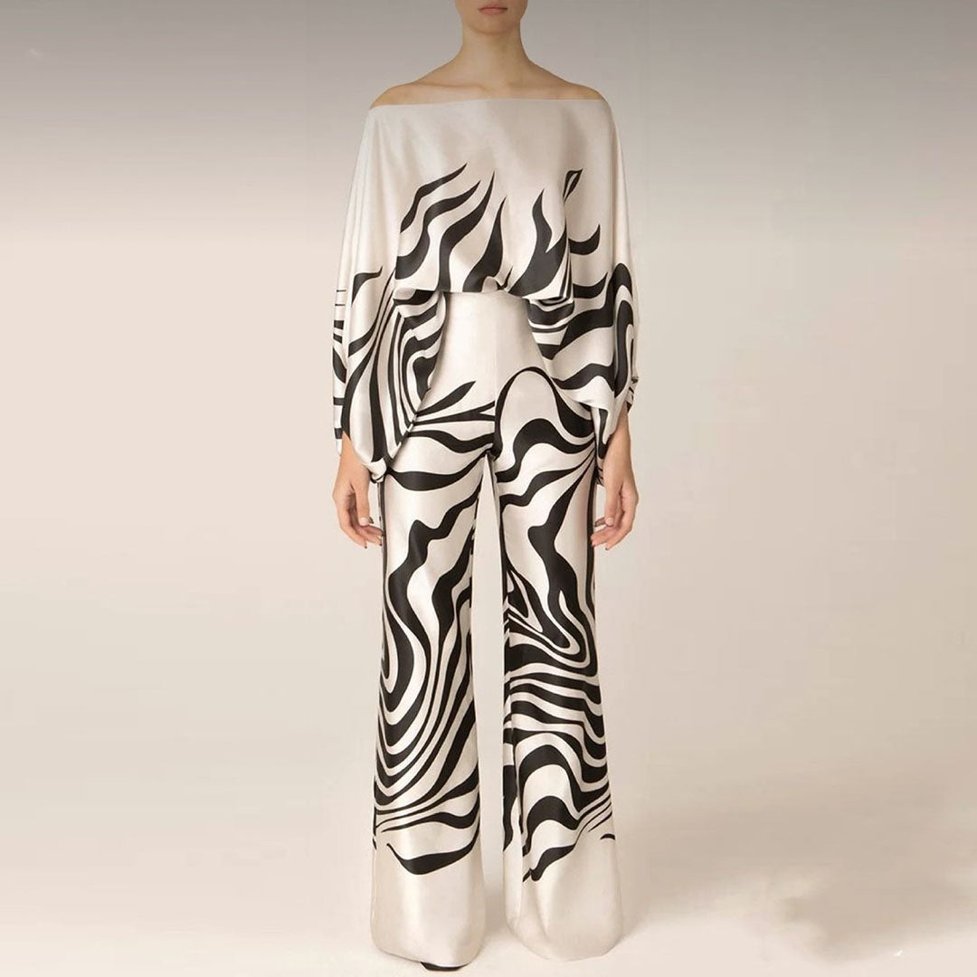 Taylah | Off-Shoulder Lantern Sleeves Two-Piece Summer Set 7
