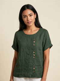 Sienna | Lightweight Linen Button Blouse for Everyday Style
