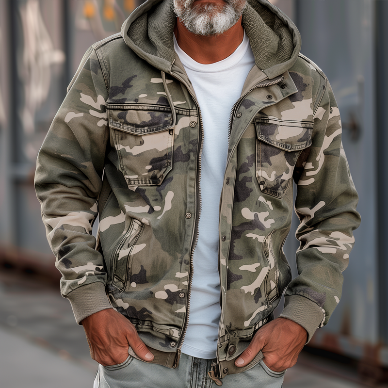 Thomas | Camouflage cargo jacket with hood 3