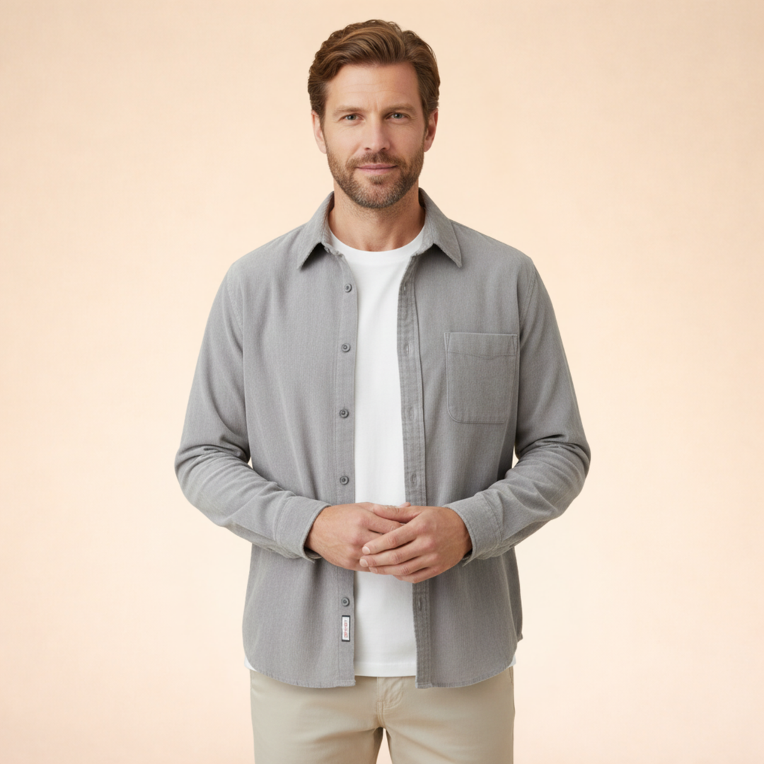 Lucas | Chemise en velours côtelé à manches longues classique