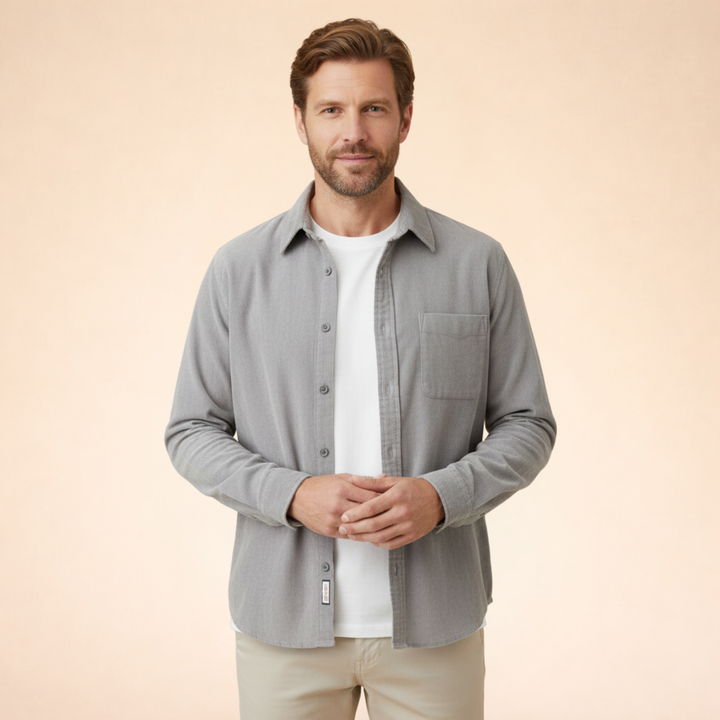 Lucas | Chemise en velours côtelé à manches longues classique