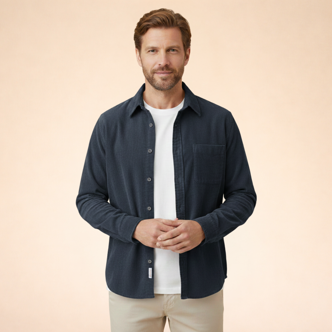 Lucas | Chemise en velours côtelé à manches longues classique