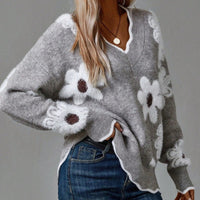 Charlotte | Floral Knit Sweater For Winter