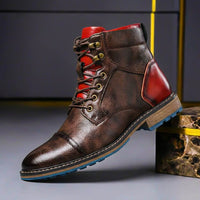 Sebastian | Bold and Distinctive Two-Tone Leather Boots