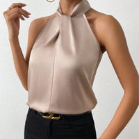 Anya | Sophisticated Silk Knot Neck Top