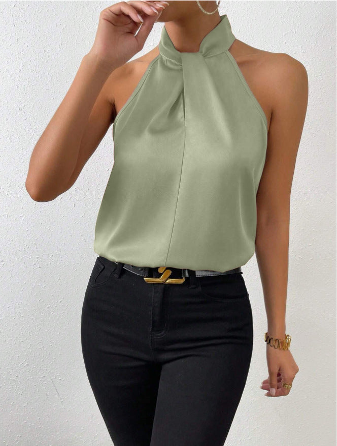 Vanna | Silk Knot Neck Top 11