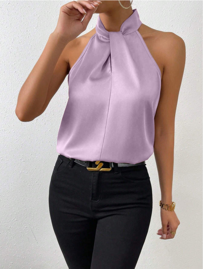 Vanna | Silk Knot Neck Top 14