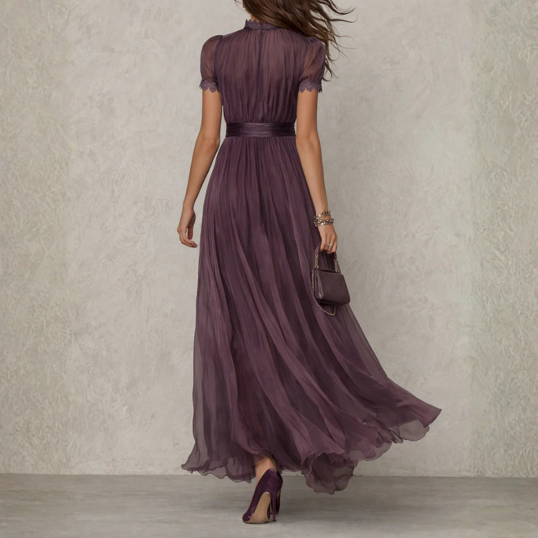 Vera | Elegant Lace Trim Maxi Dress with Sleeves – Perfect Long Dress for Women 1