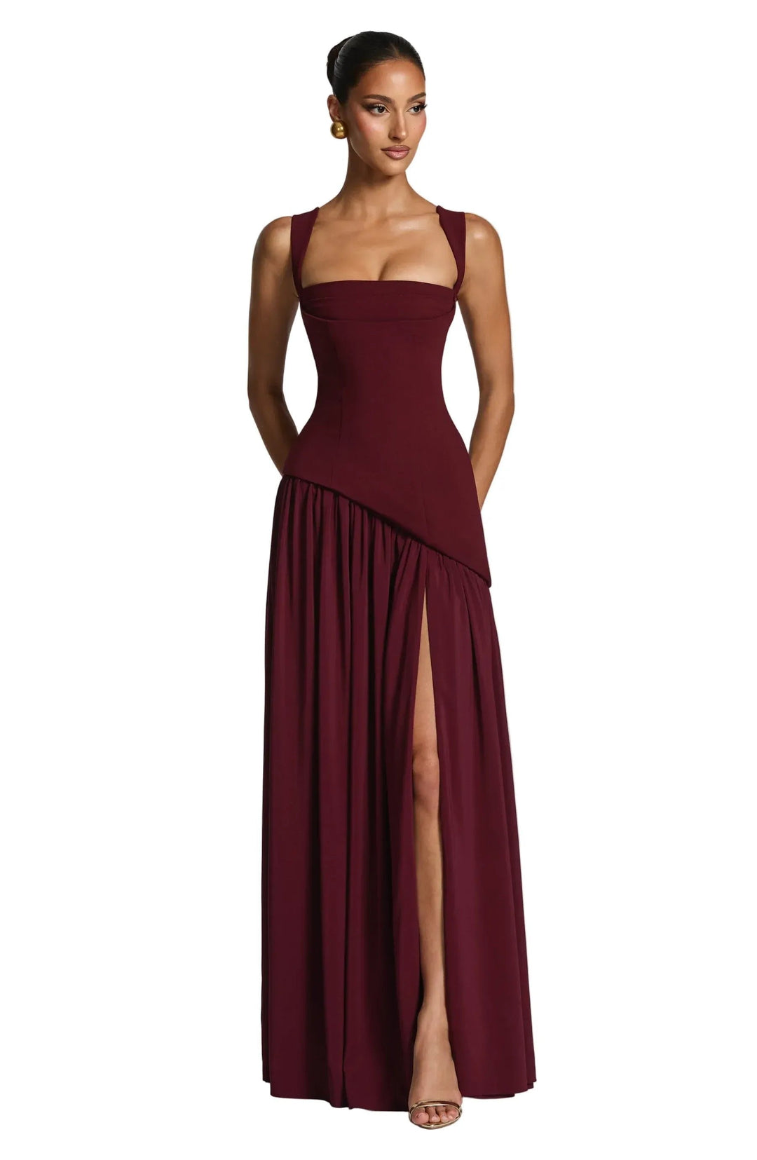 Victoria | Glamorous Square Neck Maxi Dress 0